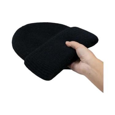 Imagem de Gorro Feminino De Inverno Em Tricô Com Pelo De Coelho, Grosso, Quente 