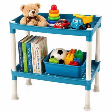 Imagem de Organizador Infantil Azul com 2 Prateleiras Vazadas Yeet 34CM
