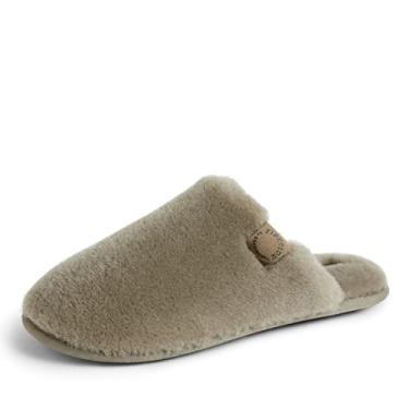 Imagem de Fireside by Dearfoams Pantufa masculina Broome Shearling Scuff Musgo, 12