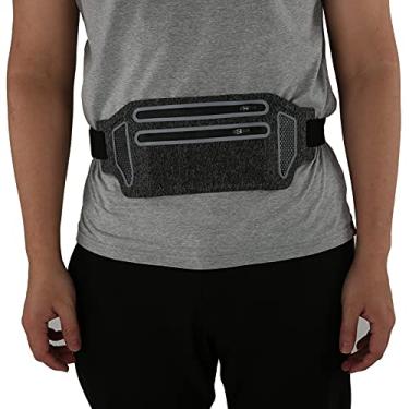 Imagem de Asixxsix Bolsa de cintura ultrafina, respirável e resistente à água, com fibra de poliuretano, à prova de suor com grande capacidade para caminhar