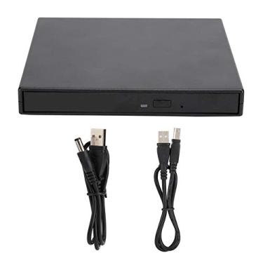 Imagem de ASHATA Unidade óptica, USB 2.0 DVD/RW Laptop Desktop CD-ROM Unidade óptica Preto para 2000/XP/Vista/Windows 7, DVD-RW Unidade óptica Plug and Play