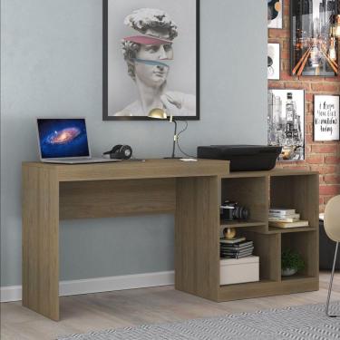 Imagem de Escrivaninha Multifuncional 2 em 1 com 4 Nichos HO-2904 Home Office Espresso Móveis Avelã TX