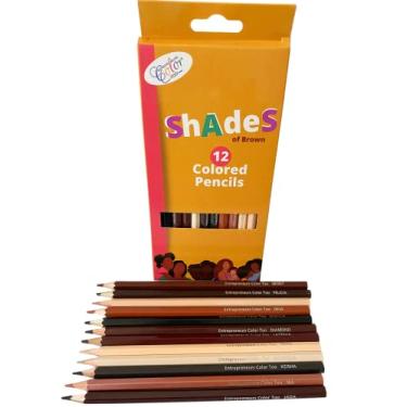 Imagem de Entrepreneurs Color Too Lápis de cor, tons de pele marrom, 12 cores de livro de colorir, mulheres pretas para adultos