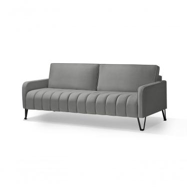 Imagem de Sofá Living 3 Lugares C/ Pé De Ferro Preto 2,20 Mts Cinza