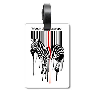Imagem de Código Listrado Preto Vermelho Graffiti Pinto Mala Etiqueta Bagagem Cartão Pendurado Etiqueta Scutcheon Etiqueta, Multicolorido.