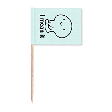 Imagem de Marcador de palito de dente Seriously Staring Lovely Expressions para decoração de festa