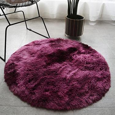 Imagem de Lifup Tapete redondo macio e fofo, tapete circular felpudo de pelúcia tie dye para sala de estar, quarto, decoração de casa, vermelho, 4 m