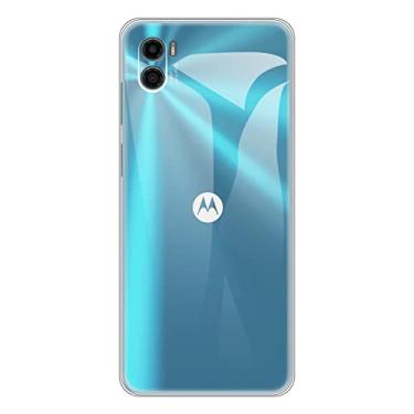 Imagem de Capa para Motorola Moto E22S, capa traseira de TPU macio à prova de choque de silicone anti-impressões digitais capa protetora de corpo inteiro para Motorola Moto E32 4G India (6,50 polegadas) (transparente)