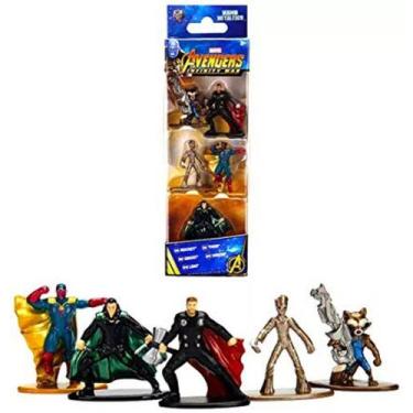 Imagem de Os Vingadores Guerra Infinita Nano Metalfigs Pack 5 Figuras - Jada Toy