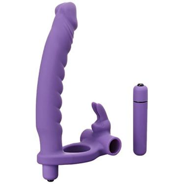 Imagem de Frisky Anel Peniano De Coelho Vibratório De Penetração Dupla Prazer Duplo Roxo