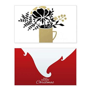 Imagem de Vaso de folhas de flores, citação dourada, feriado, feriado, cartão de felicitações, mensagem de Natal