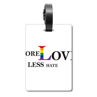 Imagem de LGBT Bandeira de arco-íris More Love Less Hate Bagagem Etiqueta Cartão de Bagagem Scutcheon Etiqueta