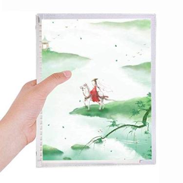 Imagem de Caderno de aquarela chinesa Riding A Horse Go com folhas soltas e diário recarregável