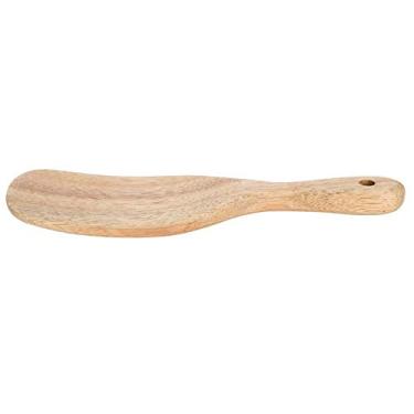 Imagem de Espátula de madeira, espátula de colher de madeira, forma plana de madeira para cozinha para cozinhar em casa (20,5 x 6 pá de teca)