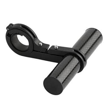 Imagem de Braçadeira de extensão de guidão, extensor de guidão de bicicleta, fibra de carbono, antiderrapante, leve, à prova d'água, para suporte de telefone para farol (grampo único preto)
