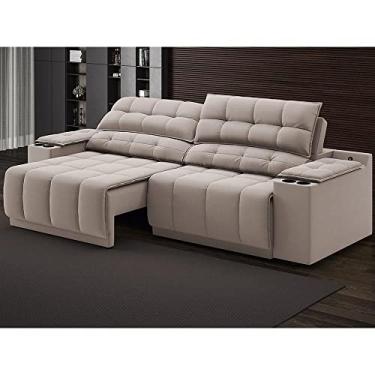 Imagem de Sofá com Usb Retrátil e Reclinável Samurai Bege 2,00m