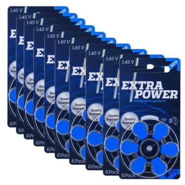 Imagem de 60 Pilhas Baterias 675 Pr44 Auditivas Extra Power 10 Cartelas