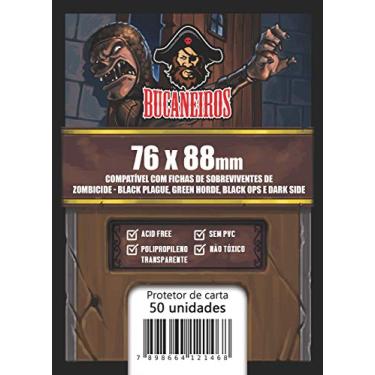 Imagem de Sleeves Customizado - Fichas de Sobrevivente Zombicide Black Plague/Green Horde/Black Ops/Dark Side, Bucaneiros Jogos, Transparente (76x88)