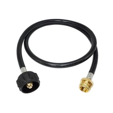 Imagem de Fenteer Adaptador de mangueira de propano, conector do tanque de gás, peças de cozinha, fogão de acampamento, adaptador de recarga de propano, mangueira de, 4 pés