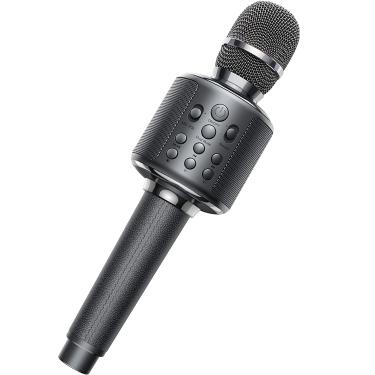Imagem de Microfone Karaoke portátil com Bluetooth  microfone sem fio  máquina de cantar  Dual Sing  gravar