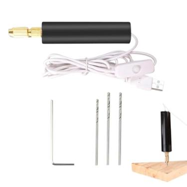 Imagem de Furadeira elétrica, Mini furadeira elétrica | Mini furadeira artesanal portátil,Broca portátil usb recarregável, mini kit de ferramentas manuais, chave de fenda elétrica pequena broca para Kumprohu