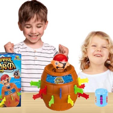 Imagem de Kit Pula Pirata Barril Brinquedos de Pegadinha Para Criança 5 anos Infantil Jogo Barril do Pirata Presente para menino e menina + Cilindro Mágico Latinha Mágica Brinquedos Educativos Pegadinha