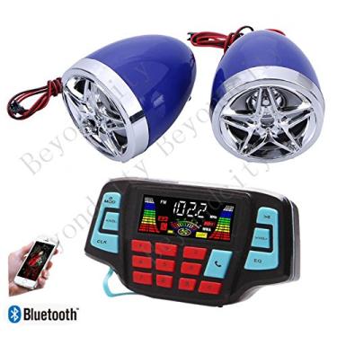 Imagem de UTV ATV Amplificador Bluetooth Sistema de Som Alto-falantes Mãos-Livres Sistema de Áudio FM USB Alto-falantes Estéreo 3 Polegadas Motocicleta 12V Áudio Impermeável para iPhone/iPod/MP3 (Alto-falante