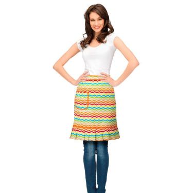 Imagem de Avental de Cozinha Vizapi 70X55Cm Saia Chevron Multicolorido