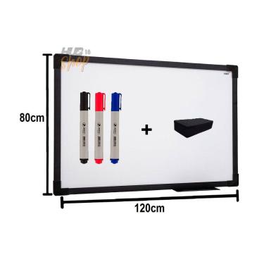 Imagem de Quadro Lousa Branco UV Soft Color 120x80 Moldura Preta Stalo