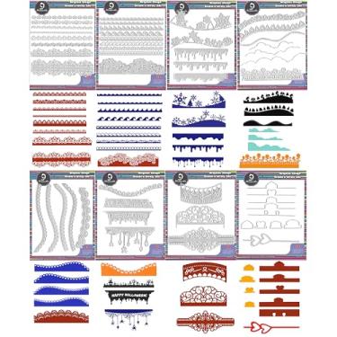 Imagem de Alinacutle 47 peças de bordas de cartão cortadas cartões borda metal morre corte para fazer cartões feito à mão álbum álbum modelo de artesanato
