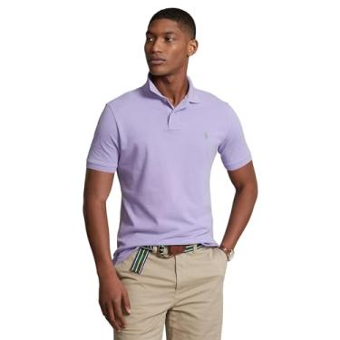 Imagem de Polo Ralph Lauren Camisa polo masculina básica de malha de manga curta, Clássico, roxo, G