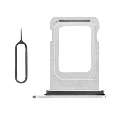 Imagem de Risidamoy Para iPhone 11 Pro Max Prata Slot para Cartão SIM Substituição Versão SIM Único para iPhone 11 Pro Adaptador de Suporte de Bandeja de Cartão 11Promax com Anel de Borracha Impermeável Ejetor