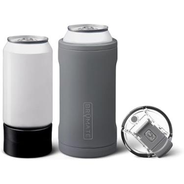 Imagem de BrüMate Hopsulator Trio 3 em 1 refrigerador de lata isolado para latas de 355 ml + copo 100% à prova de vazamento com tampa | pode ser isolado para cerveja, refrigerante e bebidas energéticas (cinza fosco)