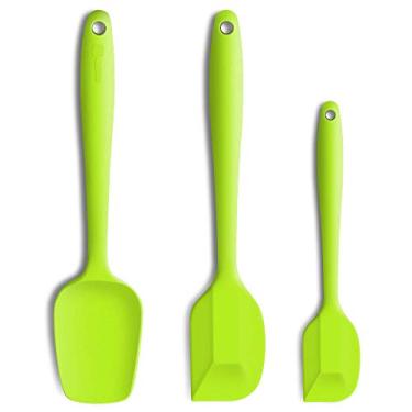 Imagem de ALLWIN-HOUSEWARE Espátula de silicone, conjunto de 3 peças, ergonômicas, resistente ao calor até 200°C, antiaderente, BPA livre, verde