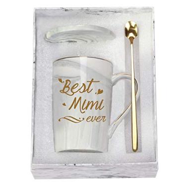 Imagem de Caneca Best Mimi Ever Best Mimi Gifts for Grandma Mimi, aniversário, Dia das Mães presentes para avó de netos, netos, netos, netos, 500 ml, com caixa de presente, porta-copos de colher