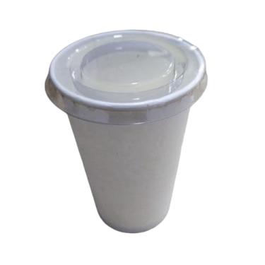 Imagem de Copo De Papel Branco Biodegradável C/Tampa de plástico 300 ML Delivery (50)