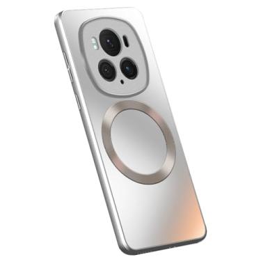 Imagem de LTLMYDAM Capa magnética para Honor Magic 6 Pro, protetor de lente de câmera integrado Slim TPU bumper à prova de choque anti-queda capa de telefone fosca, prata