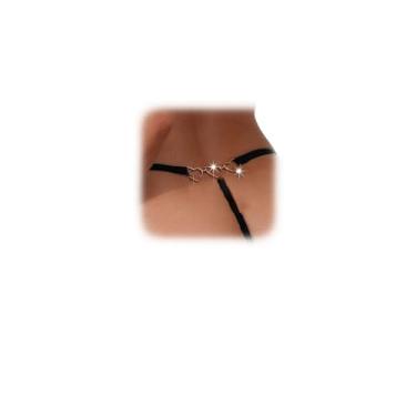 Imagem de Calcinha fio dental com pingente de coração simples, joia de verão, praia, biquíni, corrente de coração, cuecas festivais, rave, fio G, joia na cintura, Dourado, M