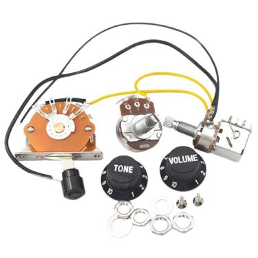 Imagem de simhoa de fiação humbucker captador pré-fiado potenciômetro rotativo peças de baixo profissional substituir de interruptor de guitarra