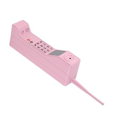 Imagem de Ornamento de telefone celular retrô, modelo de telefone celular antigo e portátil, material de ferro, modelo de telefone leve e vívido para adereços fotográficos, ornamentos (Pink)