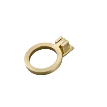 Imagem de Puxadores de gaveta para móveis de armário, maçaneta de cozinha para maçaneta de porta, gaveta, móveis de cozinha, botão dourado de anéis com furo único, 2219, liga de zinco