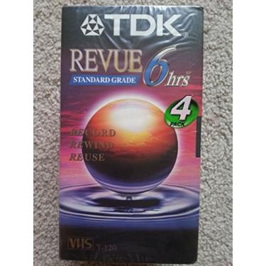 Imagem de TDK Revue Fitas padrão VHS 6 horas Pacote com 4