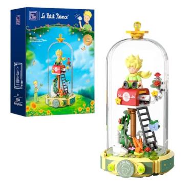 Imagem de PANTASY Caixa Postal Rosa Le Petit Prince - Blocos de Montar Criativos com Globo Giratório - Modelo Colecionável com Minifigura - Decoração Botânica para Adultos e Crianças