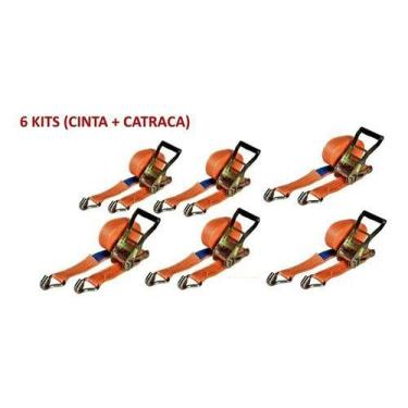 Imagem de Kit 6 Jogos Catraca Cinta De Amarração Carga 3000kg 9 Metros - ITACORD