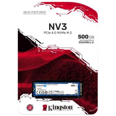 Imagem de SSD 500GB Kingston NV3, M.2 2280, PCIe 4.0 NVMe, Leitura/Gravação: 500