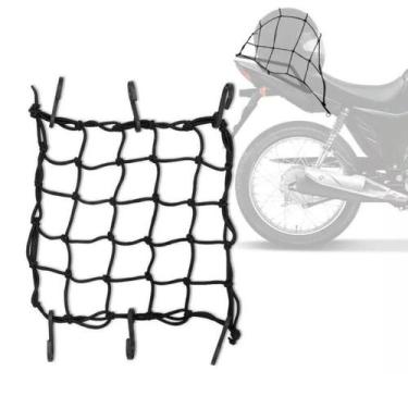 Imagem de Rede Aranha Elástica Preto Com Ganchos Moto Bagageiro E Capacete - Loj