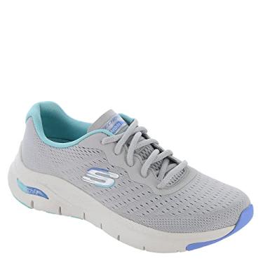 Imagem de Skechers Masculino Arch Fit Banline Oxford, Cinza e azul, 6.5