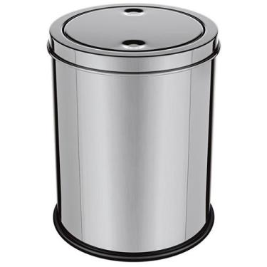 Imagem de Lixeira Inox 5 Litros Basculante Banheiro Cozinha Escritório - Clink, 