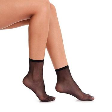 Imagem de Meia Feminina Selene Soquete Fio 15 Tamanho Unico - 98700, Preto, UN
