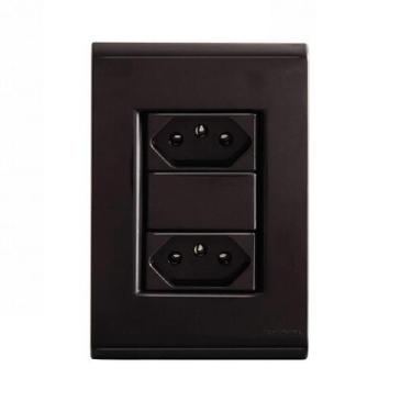 Imagem de Conjunto Tomada Dupla 10A Grafite 57173/065 Tramontina Liz